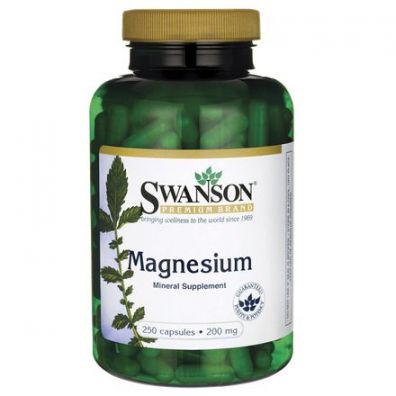 Swanson Magnesium 200 mg Suplement diety 250 kaps.