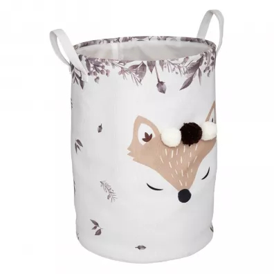 Atmosphera Kosz na zabawki Fox z pomponami 35 cm