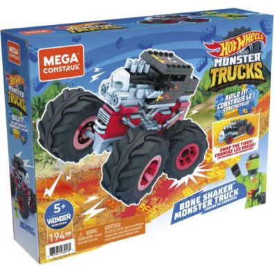 MEGA Hot Wheels Monster Trucks Bone Shaker Pojazd do zbudowania Zestaw klockw GVM27 Mattel