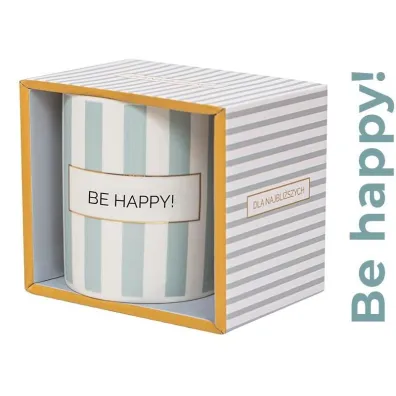 Be-Happy Gifts Kubek prezentowy z napisem Be happy!