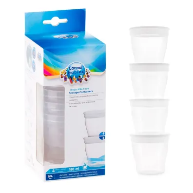 Canpol Babies Pojemniki do przechowywania pokarmu 4 x 180 ml