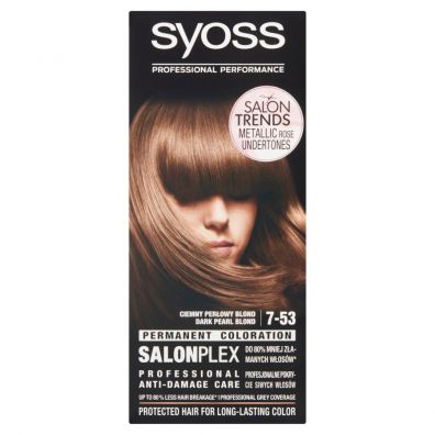 Syoss SalonPlex Permanent Coloration farba do włosów 7-53 Ciemny Perłowy Blond