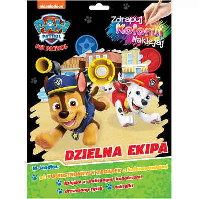 Psi Patrol. Zdrapuj, koloruj, naklejaj. Dzielna ekipa