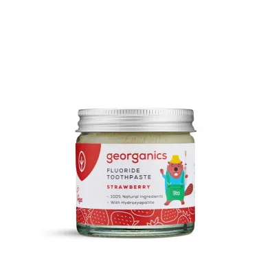 Georganics Organiczna pasta do z�b�w dla dzieci z fluorem w s�oiku, Strawberry 60 ml