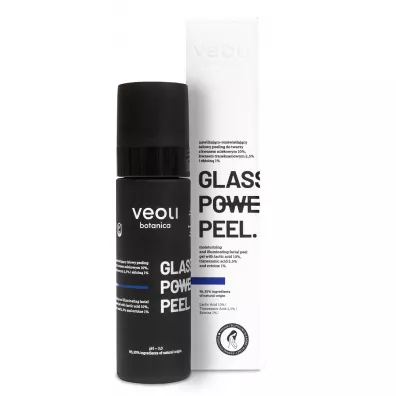 Veoli Botanica Glass Skin Power Peel nawil�aj�co-roz�wietlaj�cy �elowy peeling do twarzy z kwasem mlekowym 10%, traneksamowym 2,5% i ektoin� 1% 30 ml