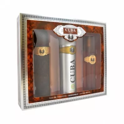 Cuba Original Zestaw dla m�czyzn Woda toaletowa Cuba Gold + Dezodorant + Woda po goleniu 400 ml
