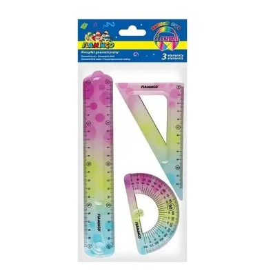 Titanum Zestaw geometryczny elastyczny w t�czowych barwach 3 elementy FLAMINGO