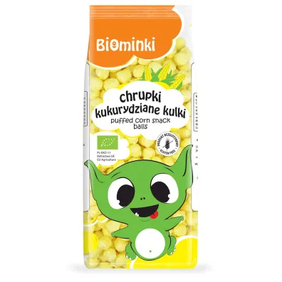 Biominki Chrupki kukurydziane kulki bezglutenowe 60 g Bio