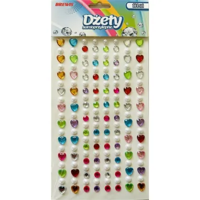 Brewis D�ety samoprzylepne serca per�y 164 szt.