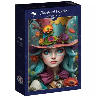 Puzzle 1000 el. Dama w kapeluszu Bluebird Puzzle