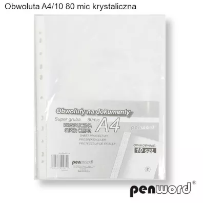 Penword Obwoluta A4 krystaliczna 80 mic 10 szt.