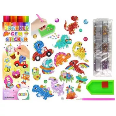 Leantoys Naklejki haft diamentowy Dinozaury