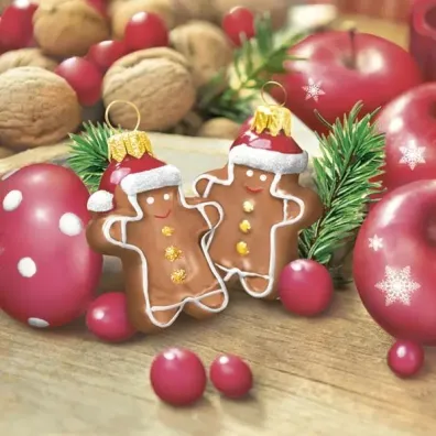 Serwetki Lunch Maki BN - Gingerbread Men Baubles SLGW026501