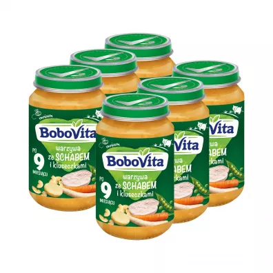 BoboVita Warzywa ze schabem i kluseczkami po 9 miesicu Zestaw 6 x 190 g