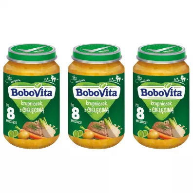 BoboVita Krupniczek z cielcin po 8 miesicu Zestaw 3 x 190 g