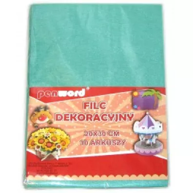 Polsirhurt Filc dekoracyjny turkusowy 20x30 cm