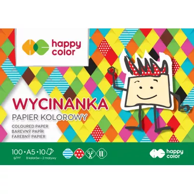 Happy Color Blok Wycinanka, A5, 100g, 10 arkuszy 10 kartek