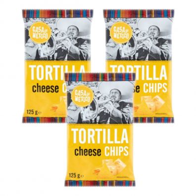 Casa De Mexico Tortilla chips serowe Zestaw (2021-11-23) 3 x 125 g