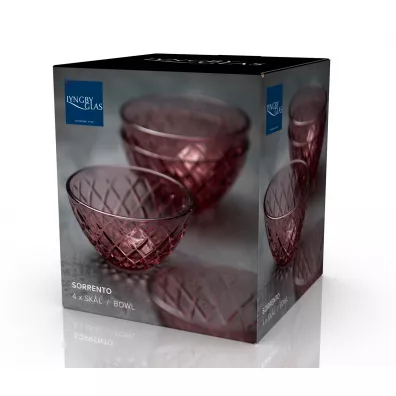 Lyngby Glas Miska Sorrento 12 cm r�owa 29034 4 szt.