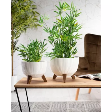 HowHomely Zestaw doniczek Rosa linea Wood