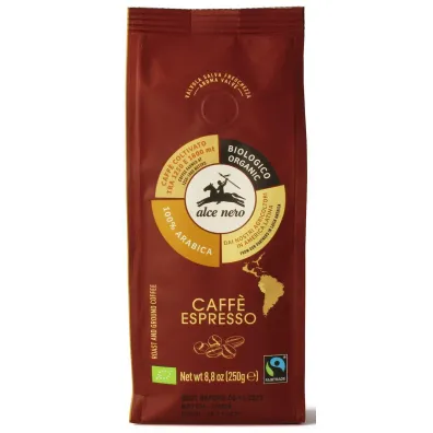 Alce Nero Kawa mielona arabica 100 % espresso fair trade g�rska 250 g Bio