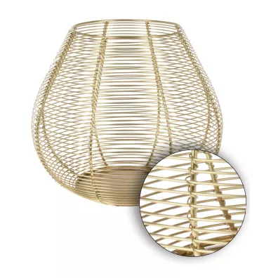 H&S Decoration Metalowy druciany lampion zoty 20 cm