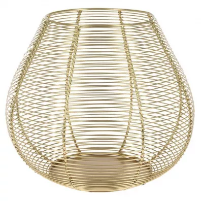H&S Decoration Metalowy druciany lampion zoty 20 cm