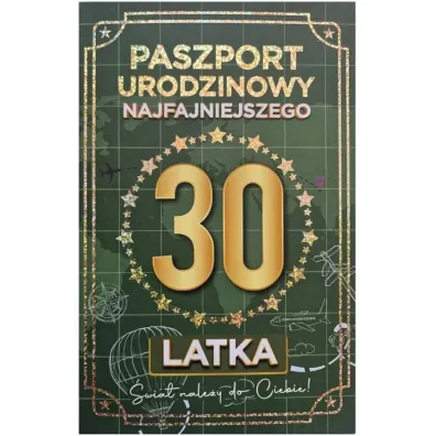 Yeku Karnet Urodziny 30 Nowy paszport m�skie