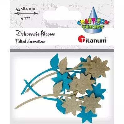 Titanum Filcowe kwiatki z ga��zk� mix 4 szt.
