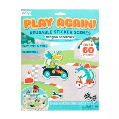 Kolorowe Baloniki Naklejki wielorazowe Play Again - Wy�cigi Smok�w