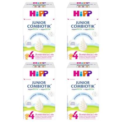 Hipp 4 Junior Combiotik Produkt na bazie mleka dla ma�ych dzieci po 2. roku Zgrzewka 4 x 550 g