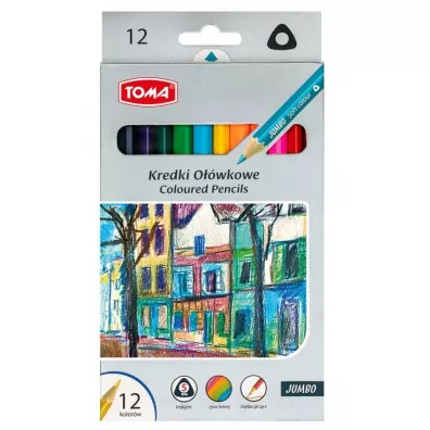 Toma Kredki owkowe trjktne Jumbo 12 szt.