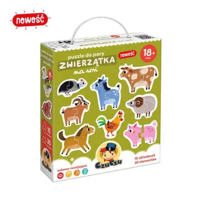Puzzle do pary 30 el. Zwierz�tka na wsi Bright Junior Media