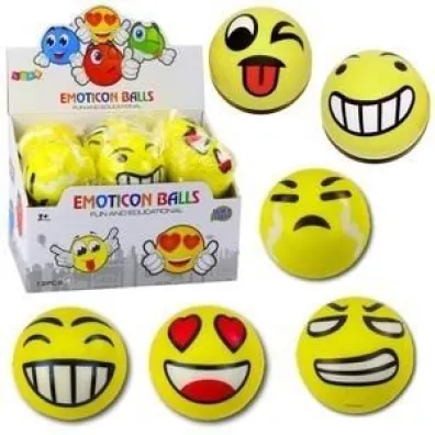 Pi�ka do odbijania Emotka ��ta 10cm MIX LeanToys