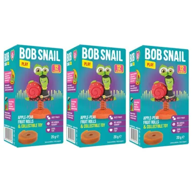Bob Snail Przek�ska owocowa jab�ko-gruszka + zabawka Zestaw 3 x 20 g