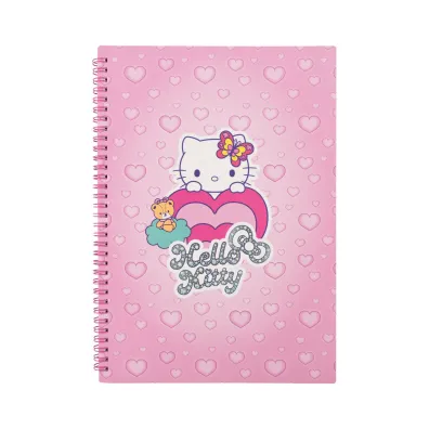 Patio Ko�obrulion A4 100k.w kratk� metalowa spirala Hello Kitty pink wz�r 2