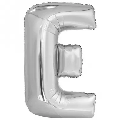 Amscan Balon foliowy litera E srebrna 56,5x86cm