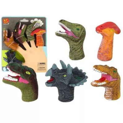 Pacynki na palce dinozaury kolorowe 5szt Leantoys