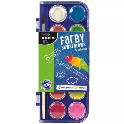 Derform Kidea Farby akwarelowe 12 kolorw