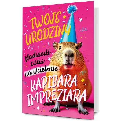 Pan Dragon Karnet MEGA 18 Urodziny Kapibara Impreziara (33x48cm) K.MEGA-123