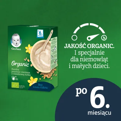Gerber Organic Kaszka pszenno owsiana z waniliow� nutk� dla niemowl�t po 6 miesi�cu Zestaw 2 x 240 g Bio