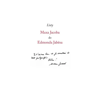 Listy Maxa Jacoba do Edmonda Jabesa - Max Jacob