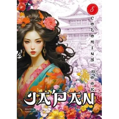 Kolorowanka A4 pionowa 8 obrazk�w Japan fiolet