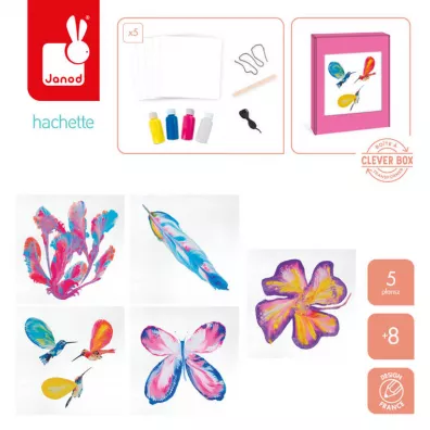 Zestaw kreatywny Malowanie acuszkiem Pouring painting Kwiaty I love creativity 8+ Janod