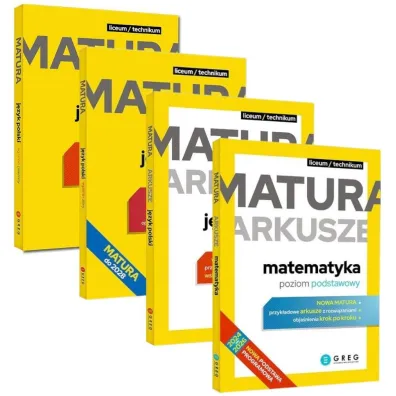 Pakiet Matura 2026: J�zyk polski. Egzamin pisemny. Repetytorium maturalne, J�zyk polski. Egzamin ustny. Repetytorium maturalne, J�zyk polski. Matura. Arkusze. Poziom podstawowy, Matematyka. Matura. Arkusze. Poziom podstawowy