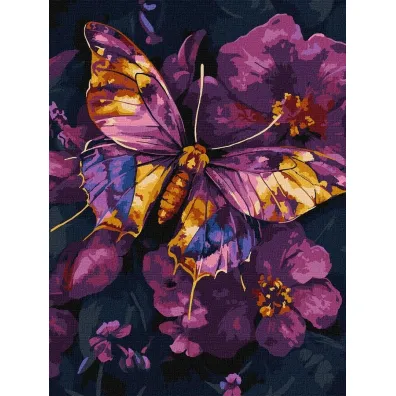 Ideyka Malowanie po numerach - Z�oty Motyl metal 30x40cm