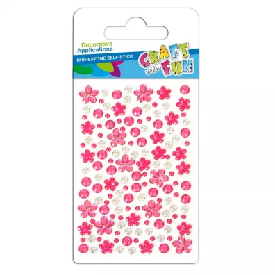 Craft with Fun Ozdoba dekoracyjna krysztalki samoprzylepne kwiaty