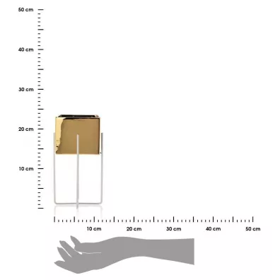 HowHomely Doniczka Mizu Gold White 23 cm