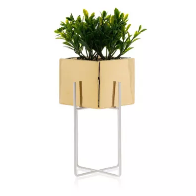 HowHomely Doniczka Mizu Gold White 23 cm