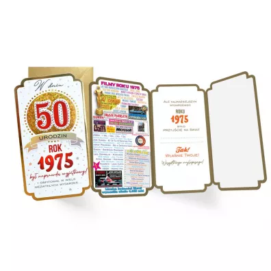 Kukartka Karnet PM-394 Urodziny 50  cyfry, roczniki  2025